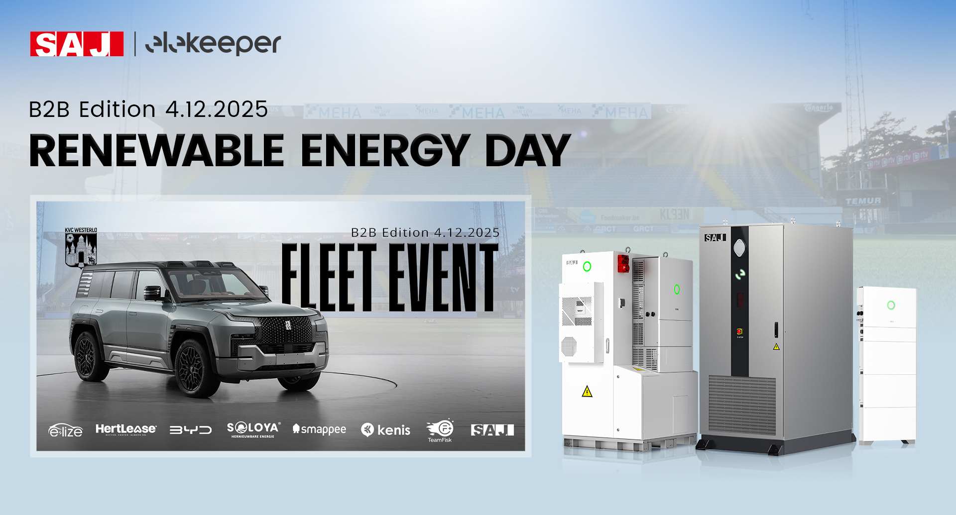 SAJ—as a proud sponsor of KVC Westerlo，participated in a special fleet event hosted by BYDauto